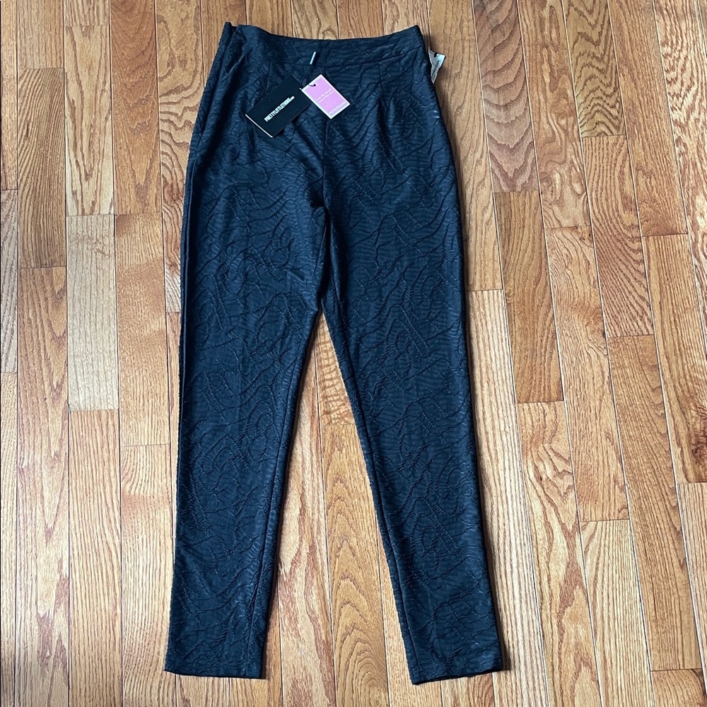 PrettyLittleThing Black Textured Sheer Pants